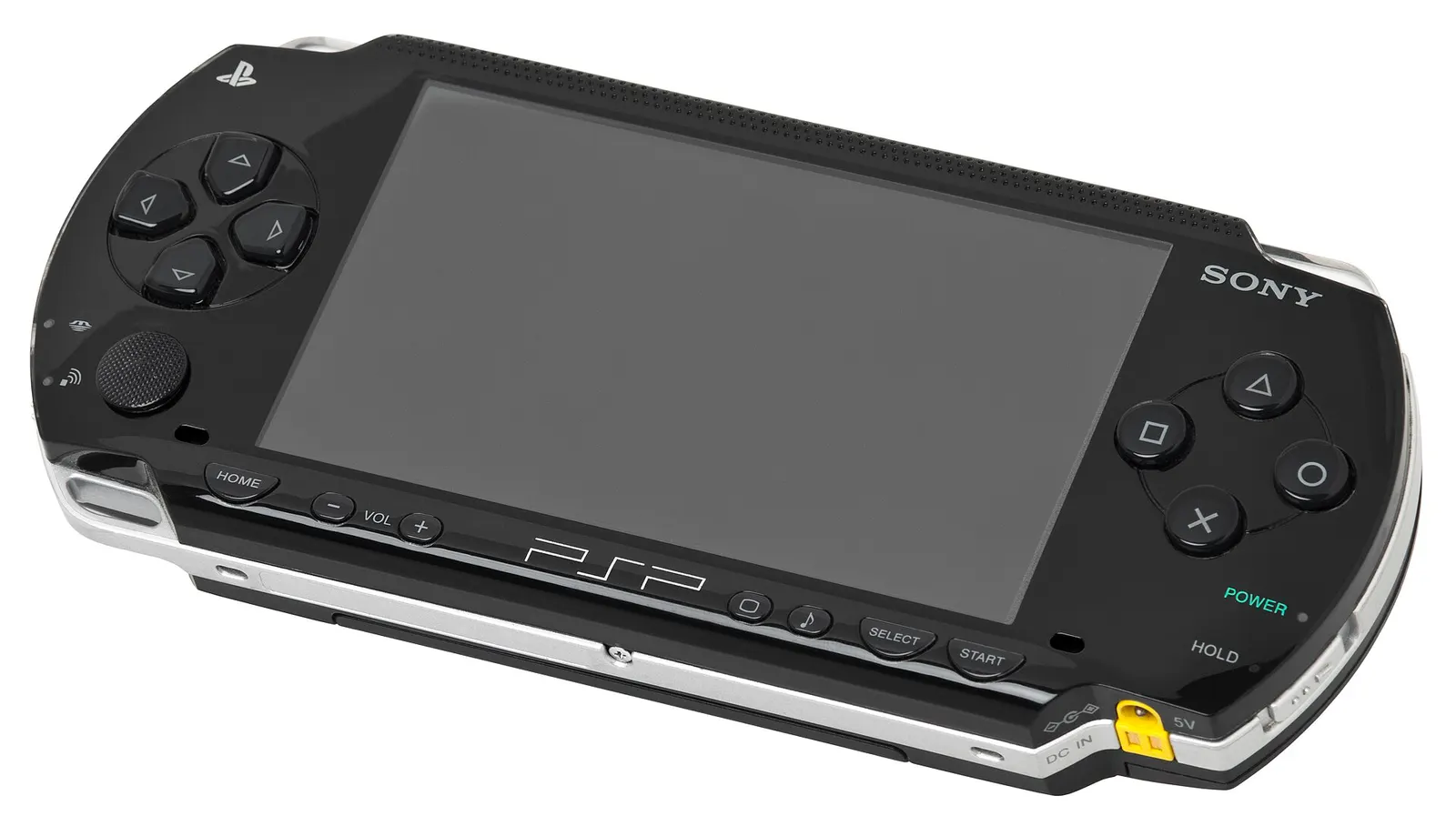 Handheld console ready for a game session